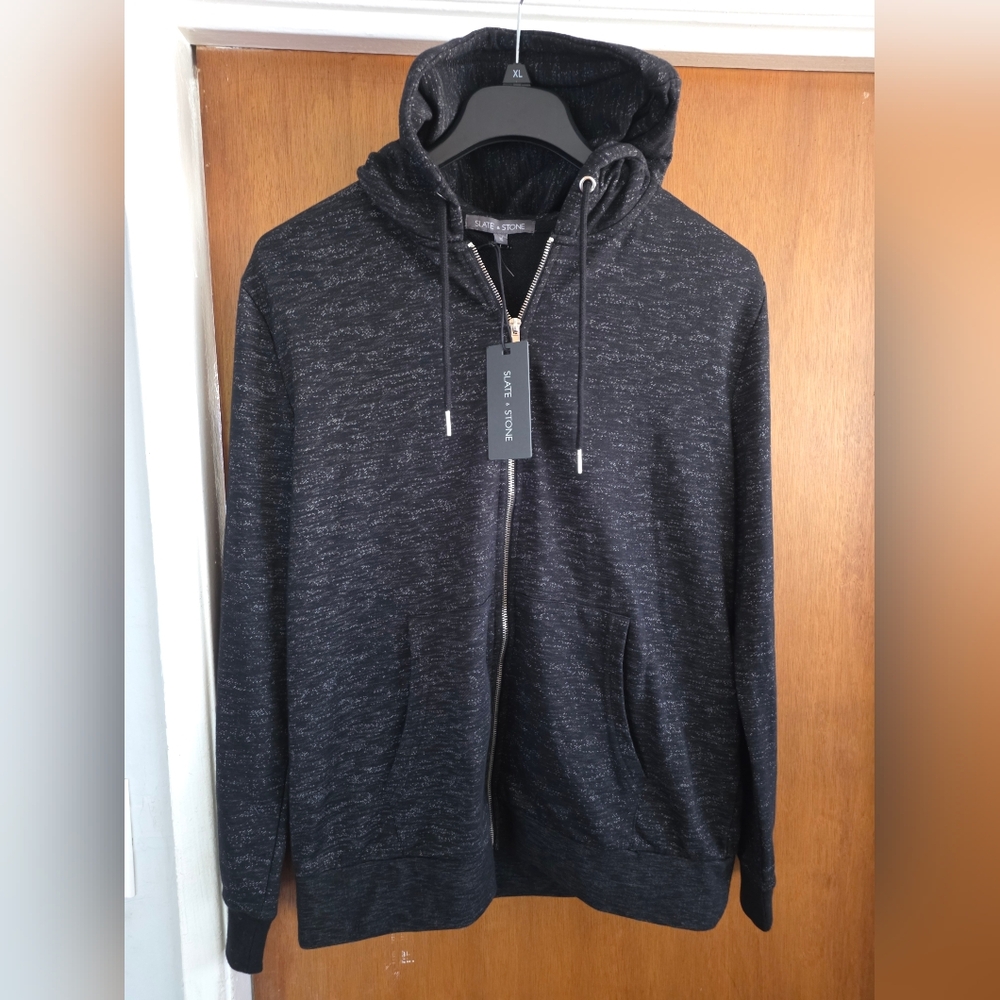 Men's Black Sweater Hoodie Slate & Stone XL